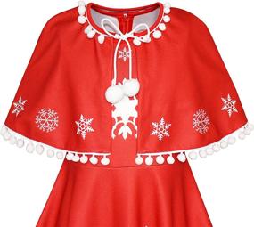 img 2 attached to Sunny Fashion Girls Dress - Festive Red Cape Cloak for Christmas Year Holiday Party - Sizes 4-14