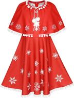 sunny fashion girls dress - festive red cape cloak for christmas year holiday party - sizes 4-14 logo