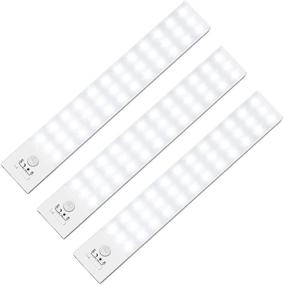 img 4 attached to 💡 36 LED Closet Lights Motion Sensor Battery Operated LED Lights, Alivation Under Cabinet Lighting, Indoor Motion Sensor Light, Wireless Lights, Rechargeable Battery Operated Lights (3 Pack)