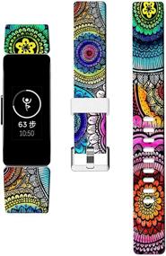 img 4 attached to Colorful Flower Inspire 2 Bands: Slim Silicone Replacement Straps for Fitbit Inspire/Inspire HR/Inspire 2 (Large)