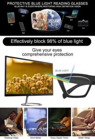 img 3 attached to OCCI CHIARI Blue Light Blocking Reading Glasses 1.0-4.0 Strength