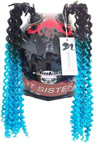 img 4 attached to 🎀 2PCS 3T-SISTER Helmet Pigtails with Suction Cup - Gradient Ramp Helmet Curly Ponytail Hair for Motor Bike (Helmet not Included)