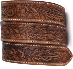 img 3 attached to Men's Accessories and Belts with Interchangeable Engraved Western Leather Buckles