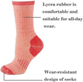 img 2 attached to 🧦 Ultimate Comfort and Performance: 70% Merino Wool Women Crew Socks for Hiking and Outdoor Activities - Thermal, Thickening Cushion, and Athletic