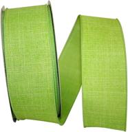 🎀 reliant ribbon everyday linen wired edge ribbon: 2-1/2 inch x 50 yards of lime green elegance logo