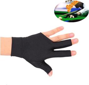 img 2 attached to 2-Pack Snooker Shooter Cue Pool Gloves with Left Hand Open, Billiards Glove – 3-Finger Spandex Glove