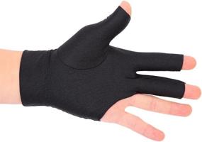 img 3 attached to 2-Pack Snooker Shooter Cue Pool Gloves with Left Hand Open, Billiards Glove – 3-Finger Spandex Glove