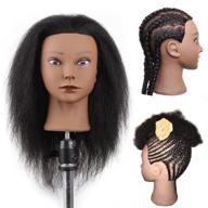 👩 unionbeauty 16 inch yaki hair mannequin head for hairdresser training: 100% human hair practice head with clamp stand - ideal for styling, braiding, curling, perm, and hair coloring logo