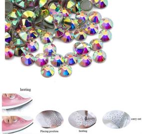 img 1 attached to Dowarm Hotfix Crystal AB Rhinestones - 1440 Pieces, Flatback Glass Crystal Rhinestone AB Stones for Crafts, Clothes, and Decoration (SS10)