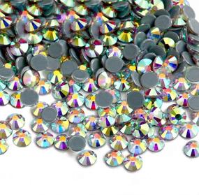 img 4 attached to Dowarm Hotfix Crystal AB Rhinestones - 1440 Pieces, Flatback Glass Crystal Rhinestone AB Stones for Crafts, Clothes, and Decoration (SS10)