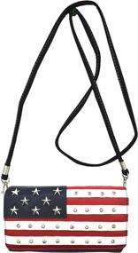 img 2 attached to 👜 Women's Handbags & Wallets with American Stripes Shoulder Blocking Wristlet