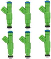 set of 6 fuel injectors compatible with dodge caravan & chrysler town & country 3.3 v6 | part# 0280156007 812-12141 04861454aa logo