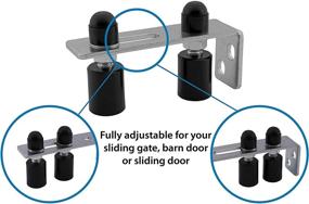 img 2 attached to 🚪 Gate Guide Adjustable: Smooth Black Nylon Double Roller & Zinc Plated 90° L Wall Mount Bracket for Sliding Gates and Rolling Doors — The Ultimate Solution