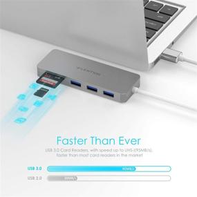 img 2 attached to 🖥️ LENTION 3-Port USB 3.0 Type A Hub with SD/Micro SD Card Reader - Multiport Adapter for MacBook Air/Pro, Windows Laptops - Silver