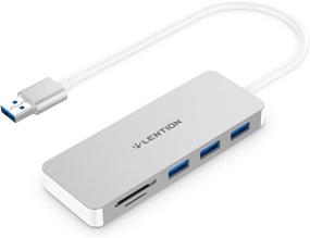 img 4 attached to 🖥️ LENTION 3-Port USB 3.0 Type A Hub with SD/Micro SD Card Reader - Multiport Adapter for MacBook Air/Pro, Windows Laptops - Silver