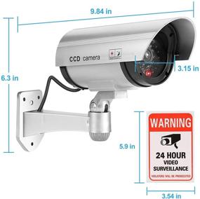 img 3 attached to 📷 FITNATE Fake Camera – Dummy CCTV Surveillance System with Red Flashing Light and 4 Safety Warning Stickers – Outdoor & Indoor Use (4 Packs, Silver)