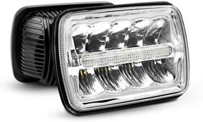 img 4 attached to 🚙 Фары Nilight 20014H LED - Прямоугольные светодиодные фары 7x6, 2 шт. 45 Вт Hi/Lo луч с DRL для Jeep Wrangler YJ Cherokee XJ Trucks 4X4 замена фар для внедорожников, 2 года гарантии.