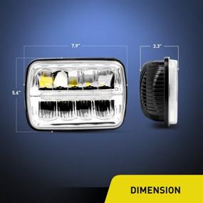 img 2 attached to 🚙 Фары Nilight 20014H LED - Прямоугольные светодиодные фары 7x6, 2 шт. 45 Вт Hi/Lo луч с DRL для Jeep Wrangler YJ Cherokee XJ Trucks 4X4 замена фар для внедорожников, 2 года гарантии.