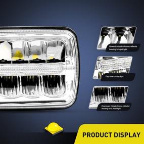 img 3 attached to 🚙 Фары Nilight 20014H LED - Прямоугольные светодиодные фары 7x6, 2 шт. 45 Вт Hi/Lo луч с DRL для Jeep Wrangler YJ Cherokee XJ Trucks 4X4 замена фар для внедорожников, 2 года гарантии.