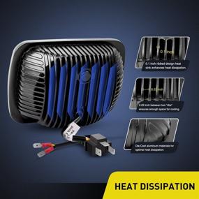 img 1 attached to 🚙 Фары Nilight 20014H LED - Прямоугольные светодиодные фары 7x6, 2 шт. 45 Вт Hi/Lo луч с DRL для Jeep Wrangler YJ Cherokee XJ Trucks 4X4 замена фар для внедорожников, 2 года гарантии.