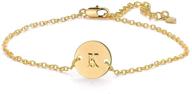 🌟 women's 26 initial bracelet in gold - adjustable chain round bracelet for teen girls logo