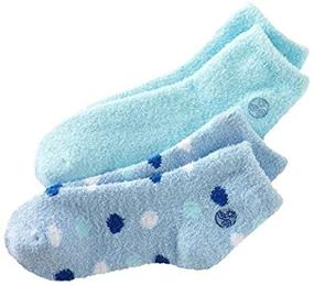 img 3 attached to 🧦 Earth Therapeutics Aloe Infused Socks, 2 Pairs - Light Blue, White Dark Blue, Aqua Dots