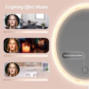 img 3 attached to JACKYLED Rechargeable Makeup Mirror: 3 Color Lighting Modes, Dimmable Touch Screen, USB Charging & Storage Tray