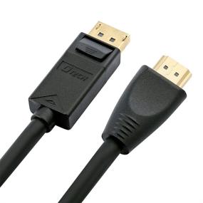 img 1 attached to DTECH 3ft DisplayPort to HDMI Cable: High-Quality Gold Plated Connector in Sleek Black Design