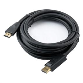 img 4 attached to DTECH 3ft DisplayPort to HDMI Cable: High-Quality Gold Plated Connector in Sleek Black Design