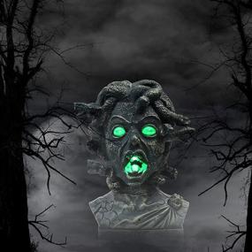img 3 attached to 💀 Mesmerizing 12 inch Electronic Animated Medusa Bust: Perfect Indoor/Outdoor Halloween Decoration & Creepy Tabletop Decor