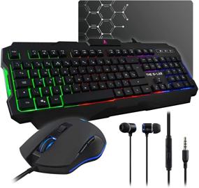 img 4 attached to 🎮 G-LAB Combo Helium - Ultimate 4-in-1 Gaming Bundle: Backlit QWERTY Keyboard, 3200 DPI Gaming Mouse, In-Ear Headphones and Non-Slip Mouse Pad - For PC, Mac, PS4, Xbox One
