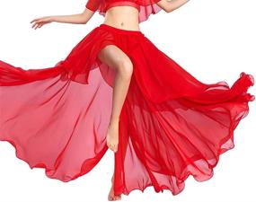 img 2 attached to 👗 ROYAL SMEELA Large Swing Chiffon Fairy Belly Dance Skirt - Women's Belly Dancing Practice Clothing, One Size - 11 Color Options