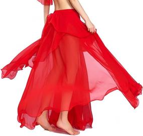 img 1 attached to 👗 ROYAL SMEELA Large Swing Chiffon Fairy Belly Dance Skirt - Women's Belly Dancing Practice Clothing, One Size - 11 Color Options