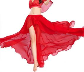 img 3 attached to 👗 ROYAL SMEELA Large Swing Chiffon Fairy Belly Dance Skirt - Women's Belly Dancing Practice Clothing, One Size - 11 Color Options