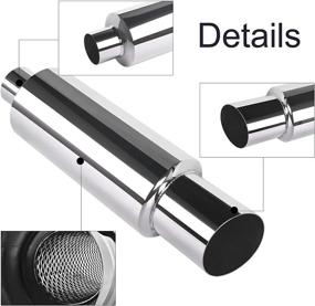 img 2 attached to 🚗 Universal Car Exhaust Muffler Tip Stainless Steel 14.8'' Length EVIL ENERGY 2'' Inlet 3'' Outlet