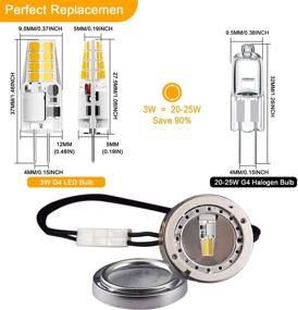 img 3 attached to 💡 G4 LED Bulb T3 JC Bi-Pin Base 3W AC/DC 12V Warm White 3000K - Energy Saving Replacement for Under Cabinet Puck Light