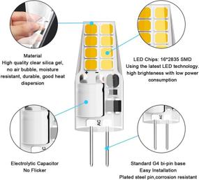 img 1 attached to 💡 G4 LED Bulb T3 JC Bi-Pin Base 3W AC/DC 12V Warm White 3000K - Energy Saving Replacement for Under Cabinet Puck Light