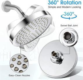 img 2 attached to 🚿 Enhance Your Shower Experience with NSGDCI High Pressure Rain Shower Head: Luxury Chrome Finish, Adjustable Angle, Tool-Free Installation, Anti-Clogging Silicone Nozzles!