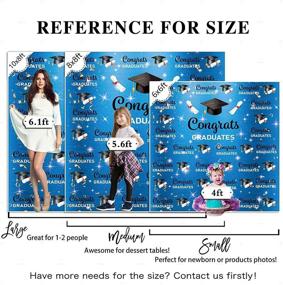 img 2 attached to Allenjoy 6X6Ft Congrats Grad Backdrop Class Of 2021 Blue Style Glitter White And Black Graduation Cap Photography Background For Celebration Prom Party Decor Congratulation Banner Photo Booth Props