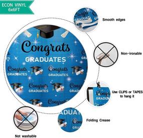 img 3 attached to Allenjoy 6X6Ft Congrats Grad Backdrop Class Of 2021 Blue Style Glitter White And Black Graduation Cap Photography Background For Celebration Prom Party Decor Congratulation Banner Photo Booth Props