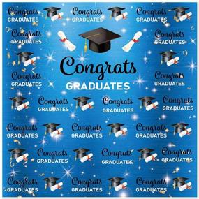 img 4 attached to Allenjoy 6X6Ft Congrats Grad Backdrop Class Of 2021 Blue Style Glitter White And Black Graduation Cap Photography Background For Celebration Prom Party Decor Congratulation Banner Photo Booth Props