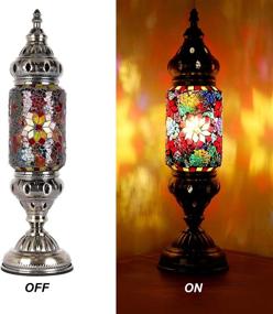 img 2 attached to Marrakech Turkish Standing Lamp Mosaic Glass Desk Lamp Moroccan Lantern Decorative Bedside Night Lights