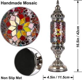 img 1 attached to Marrakech Turkish Standing Lamp Mosaic Glass Desk Lamp Moroccan Lantern Decorative Bedside Night Lights