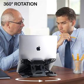 img 3 attached to 🖥️ Adjustable Laptop Stand for Desk - Ergonomic Computer Stand for MacBook Pro and Air 13-17 inch - Patented SecureStop, Laptop Riser, Notebook Stand