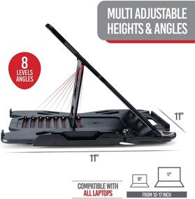 img 1 attached to 🖥️ Adjustable Laptop Stand for Desk - Ergonomic Computer Stand for MacBook Pro and Air 13-17 inch - Patented SecureStop, Laptop Riser, Notebook Stand