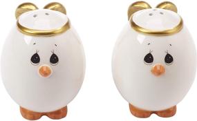 img 3 attached to Adorable Precious Moments Chick and Egg Salt 🐣 and Pepper Ceramic Set - Perfect for Tabletop Delights!