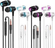 🎧 premium vpb earbud headphones: enhanced stereo sound, remote & microphone | ios & android compatible | tangle-free, noise isolating design | 4 pairs in mixed colors logo