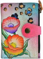 👜 genuine leather ladies wallet by anna by anuschka with hand-painted original artwork logo