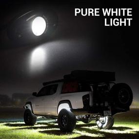 img 3 attached to MICTUNING 4 Pods White LED Rock Lights: Waterproof Underglow Kit for Car Truck ATV UTV SUV Offroad Boat