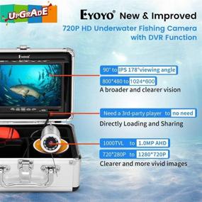 img 3 attached to Eyoyo Underwater Fishing Camera: Portable Video Fish Finder with Upgraded 720P Camera, 12 IR Lights, and 7 inch IPS Screen - Ideal for Ice, Lake, Boat, and Sea Fishing (30m+DVR)